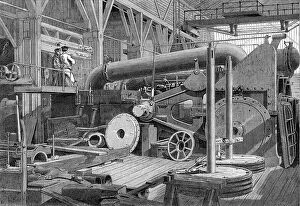 Greenwich Mouse Mat Collection: Penn's Machine-Engine Factory at Greenwich: the Erecting Shop, 1865. Creator: Unknown