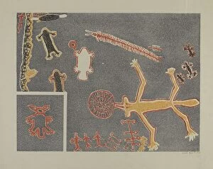 Native American artifacts Photo Mug Collection: Petroglyph, 1935/1942. Creator: Lala Eve Rivol
