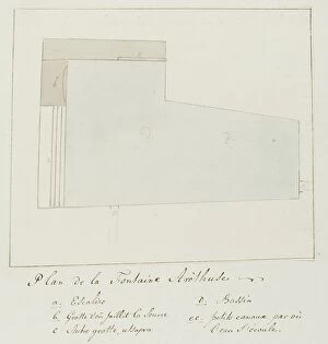 Malta Photographic Print Collection: Plan of the Fountain of Arethusa on Orhtygia Island, Syracuse, 1778. Creator: Louis Ducros