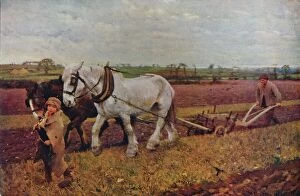 Modern art Collection: Ploughing, 1889 (1935). Artist: George Clausen