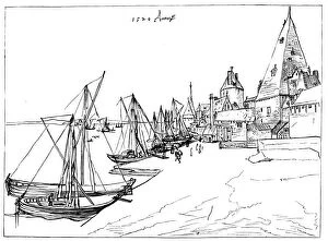 Albrecht Durer Premium Framed Print Collection: Port of Antwerp in 1520