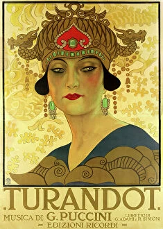 Poster Collection: Poster for the opera Turandot at the Teatro alla Scala, 1926