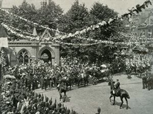 Archer Collection: The Queens Visit To Her Birthplace: The Scene Outside St. Marys Church, Kensington, (c1897)