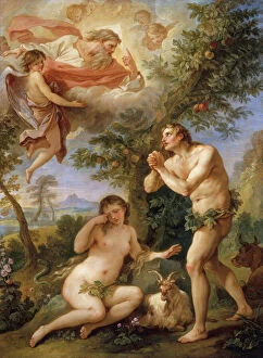 Apple Collection: The Rebuke of Adam and Eve, 1740. Creator: Charles-Joseph Natoire