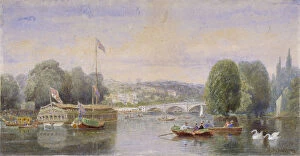 Rowing Boat Collection: The River Thames with Richmond Bridge and Richmond Hill in the distance, London, 1867