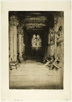 Passageway Collection: Rosslyn Chapel, 1901. Creator: David Young Cameron
