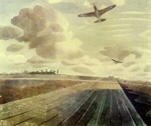 Spitfire Photo Mug Collection: Runway Perspective, 1941, (1944). Creator: Eric Ravilious