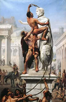 Roman art Canvas Print Collection: The Sack of Rome by Visigoths, 410, 1890. Artist: Sylvestre, Joseph-Noel (1847-1926)