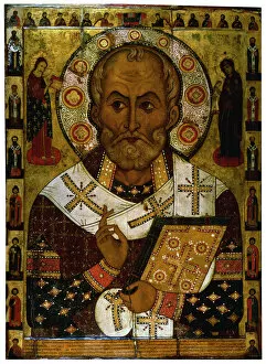 Paintings Premium Framed Print Collection: Saint Nicholas of Lipna, 1294. Artist: Alexa Petrov