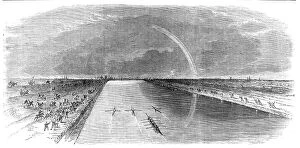 Rowing Boats Collection: Sculling match for £250 between Kelley, Chambers, and Cooper...Eau Brink Cut, King's Lynn, 1865