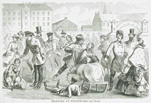 Winslow Homer Collection: Skating at Boston, 1859. Creator: Unknown