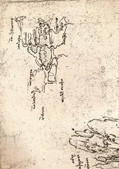 Maps Photo Mug Collection: Sketch map of Armenia, c1472-c1519 (1883). Artist: Leonardo da Vinci