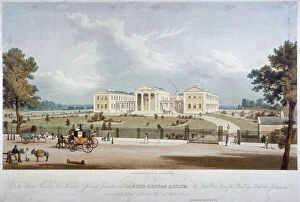 Hackney Pillow Collection: South-west view of the London Orphan Asylum in Lower Clapton, Hackney, London, c1830