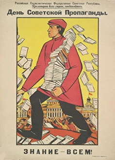 Soviet Agitation And Propaganda Art Collection: Soviet Propaganda Day - knowledge for everyone!, 1919. Creator: Pomanski