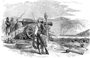Sponge Collection: Spahi (Algerian Troops), French Battery on the Heights of Balaclava - from a sketch by... 1854