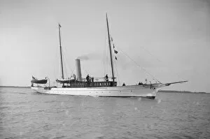 Steam Yacht Collection: The steam yacht Aldebaran under way, 1913. Creator: Kirk & Sons of Cowes