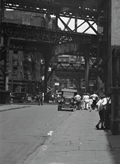 Related Images Canvas Print Collection: Street scene in New York City, between 1896 and 1942. Creator: Arnold Genthe