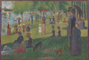 Pointillism Greetings Card Collection: Study for A Sunday on La Grande Jatte, 1884. Creator: Georges-Pierre Seurat