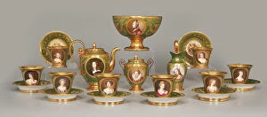 Teapot Collection: Tea Service Of Famous Women (Cabaret Des Femmes Célèbres), 1811-1812. Creator: Unknown