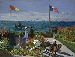 Landscapes (modern interpretation) Mouse Mat Collection: Terrasse a Sainte-Adresse, 1866-1867. Artist: Monet, Claude (1840-1926)
