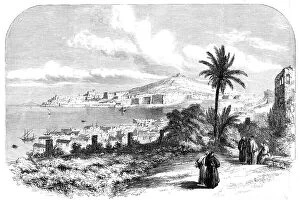 Castles Photo Mug Collection: The Town and Castle of Gaeta - from a drawing by S. Read, 1860. Creator: Unknown