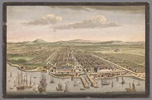 Aerial Views Canvas Print Collection: View of the city of Batavia, 1754. Creator: Anon