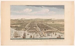 Aerial Views Canvas Print Collection: View of the city of Batavia, 1754. Creator: Anon