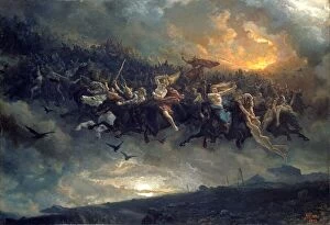 A Metal Print Collection: The wild Hunt of Odin, 1872. Creator: Arbo, Peter Nicolai (1831-1892)