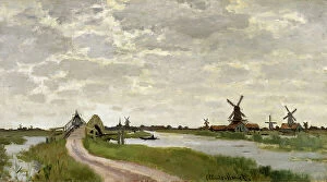 Nature-inspired art Framed Print Collection: Windmills Near Zaandam, 1871. Creator: Claude Monet