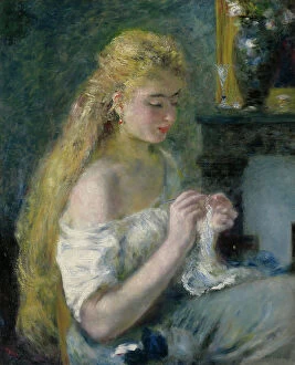 Household Collection: Woman Crocheting, c1875. Creator: Pierre-Auguste Renoir