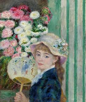Dressing Room Collection: Woman With A Fan, c1879. Creator: Pierre-Auguste Renoir