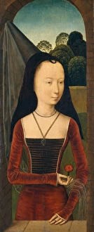 Allegory Collection: Young Woman with a Pink, ca. 1485-90. Creator: Hans Memling