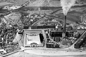 Scotland Poster Print Collection: Aerial view of Portobello showing the swimming pool and the power station