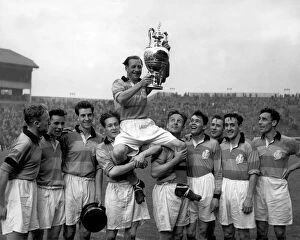 B And W Collection: Partick Thistle FC with Scottish FA Cup, 1954