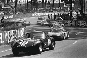 Le Mans Collection: 1964 Le Mans 24 Hours: Peter Lumsden / Peter Sargent, retired, leads a group of cars at the start