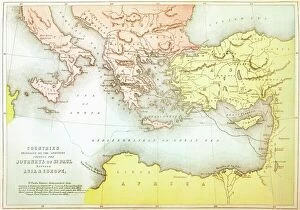 Historical Framed Print Collection: Countries Travelled By The Apostles And Showing The Journeys Of St Paul Between Asia And Europe