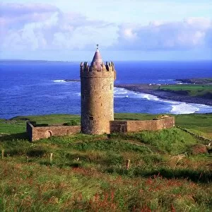 Historical Landmark Collection: Doonagore Castle, Co Clare, Ireland, 16Th Century Tower House Overlooking The Atlantic Ocean