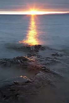 Flares Collection: Rocky Shoreline Of Lake Superior At Sunset; Wawa, Ontario, Canada