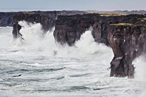 Snaefellsnes Collection: Surf on cliffs at Skalasnagi on Snaefellsnes peninsula, Iceland