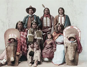 Mid Adult Men Collection: Ute Chief Sevara and his family. The state of Utah is named after the Ute people