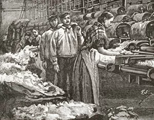 Machinery Mouse Mat Collection: Workers At The Saltaire Woollen Mill, Bradford, North Yorkshire, England In The Late 19Th Century