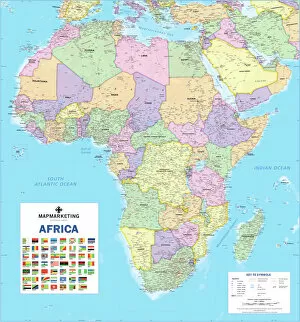 Africa Metal Print Collection: Africa Political Map