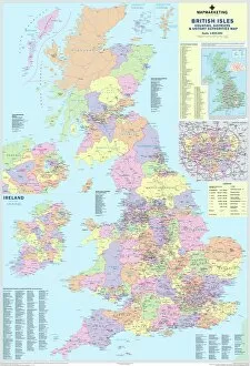 Ireland Photo Mug Collection: British Isles Counties, Districts and Unitary Authorities Map