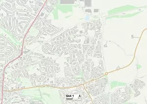 Dornoch Premium Framed Print Collection: East Dunbartonshire G64 1 Map