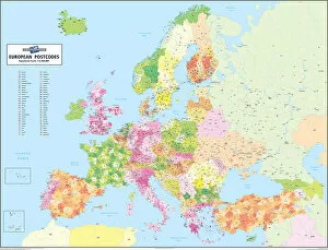 Rivers Pillow Collection: European Postcode Map