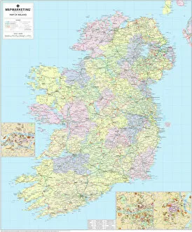 Street art Canvas Print Collection: Ireland Political Road Map