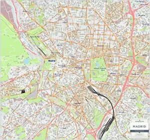 Maps Photo Mug Collection: Madrid City Centre Street Map