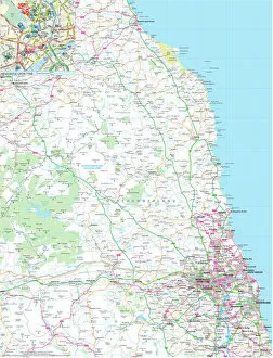 Northumbria Collection: Northumberland County Road Map