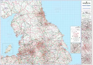 Newcastle upon Tyne Photo Mug Collection: Postcode District Map sheet 4 Northern England