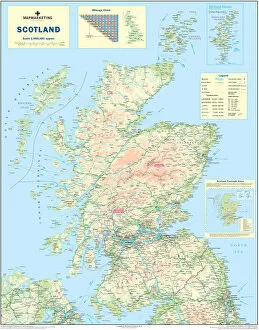 Maps and Charts Photo Mug Collection: Scotland Road Map